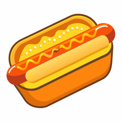 Delicious hot dog with mustard and relish