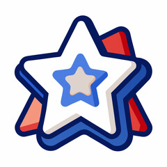 Patriotic starburst award icon design