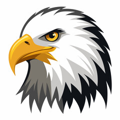 Bald eagle head profile vector illustration