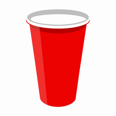Red disposable plastic party cup illustration