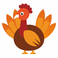 Simple cartoon turkey illustration for thanksgiving