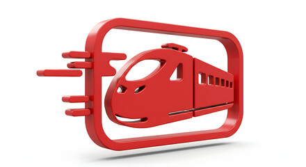 High-Speed Rail Icon Red Modern Train Design Illustration