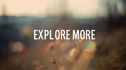 Minimalist wall art with the quote "Explore More" set over a scenic backdrop, perfect for travel blogs or promotional material.