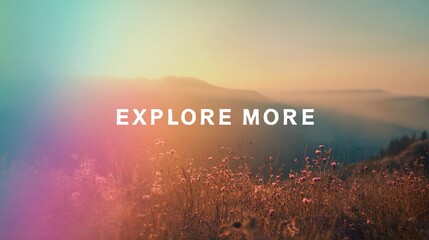 Minimalist wall art with the quote "Explore More" set over a scenic backdrop, perfect for travel blogs or promotional material.