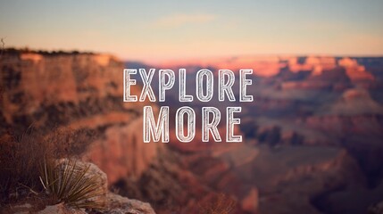Minimalist wall art with the quote "Explore More" set over a scenic backdrop, perfect for travel blogs or promotional material.