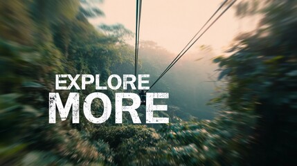 Minimalist wall art with the quote "Explore More" set over a scenic backdrop, perfect for travel blogs or promotional material.