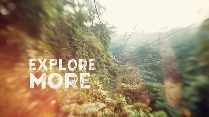 Minimalist wall art with the quote "Explore More" set over a scenic backdrop, perfect for travel blogs or promotional material.