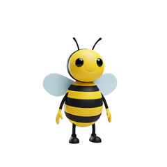 Cute Cartoon Bee 3D Render of a Friendly Insect