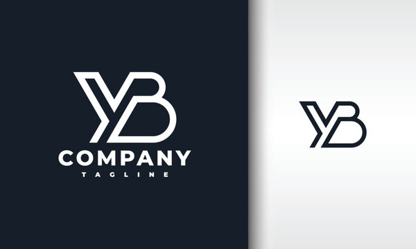 monogram letter YB logo