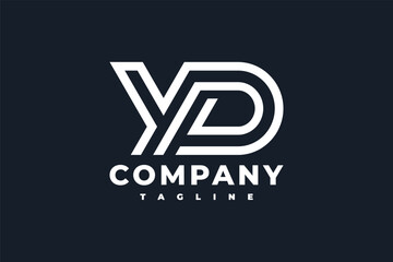 monogram letter YD logo