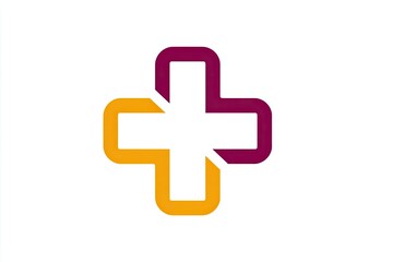 Obraz premium A stylized plus sign graphic design.