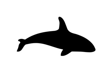 Simple black silhouette of an orca whale, profile view. © Bushcraft