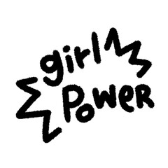 girl power png outline cute cartoon handwrite design clipart and art doodle line art element