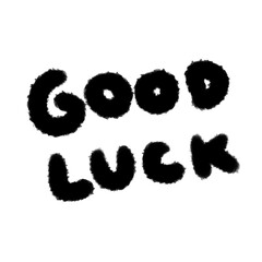 good luck handwrite png outline cute cartoon handwrite design clipart and art doodle line art element