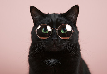 Grumpy cat wearing tiny sunglasses, with bold meme-style text and a humorous expression.
