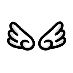 wing angle mini cartoon png outline cute cartoon handwrite design clipart and art doodle line art element