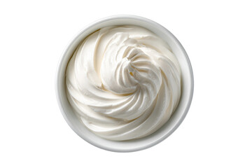 PNG Smooth cream in white bowl top view