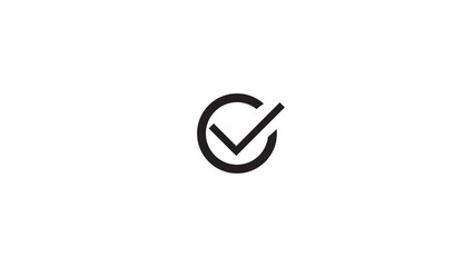 Checkmark Icon and Logo template, approve, certify, confirm, corroborate, endorse, justify, legalize, legitimize, substantiate, verify marker on white background.