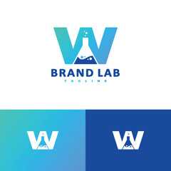 letter W laboratory logo