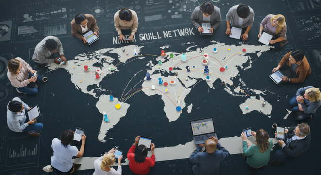 Global collaboration diverse team