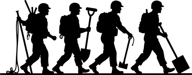 Obraz premium Soldiers, Military, Army, vector bundle