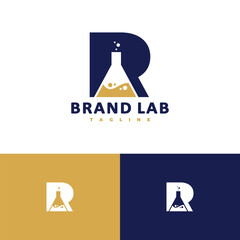 letter R laboratory logo