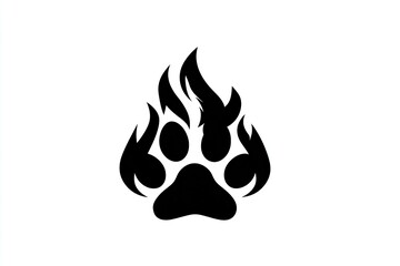 Fiery animal paw print design.