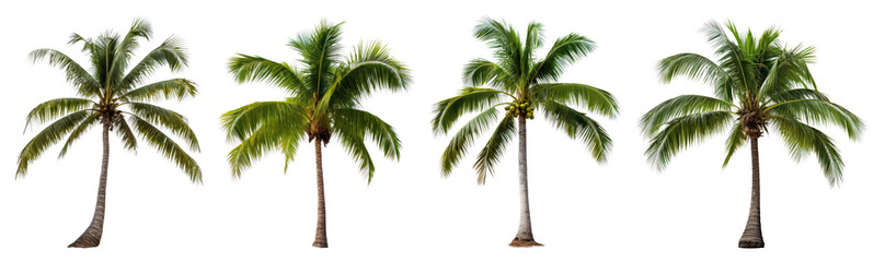 PNG Tropical palm trees collection, element set on transparent background