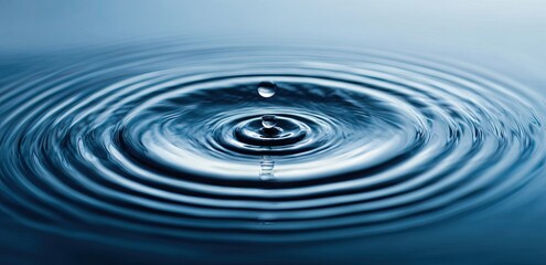 Water droplet impact, ripples