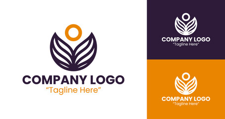 Creative and Modern Logo Designs for Unique Business Branding in Orange and Purple