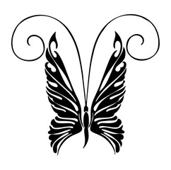 Artistic Butterfly: This image is a sophisticated, artistic representation of a butterfly, rendered in a striking black and white color scheme, evoking a sense of elegance and simplicity.