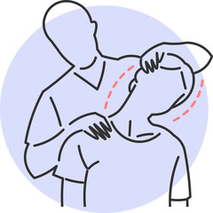 Cervical physiotherapy technique applied to relieve tension in the female neck