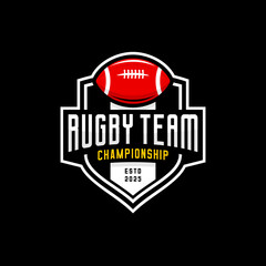 Obraz premium Rugby ball sport logo design 