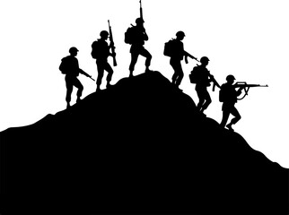 Mountain Warriors Silhouette Vector" vector