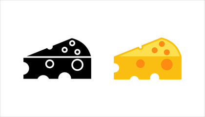 Cheese vector icon set.
