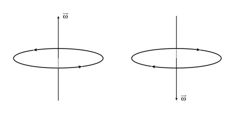 Directions of Angular Velocity in Physics.