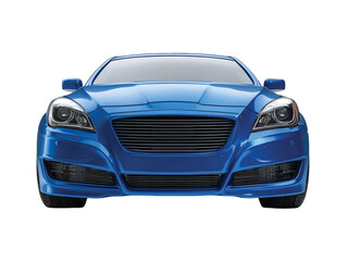 blue car front view isolated on transparent background png