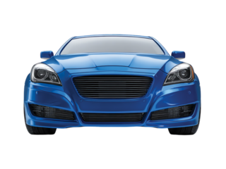 blue car front view isolated on transparent background png