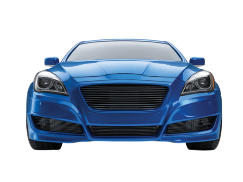 blue car front view isolated on transparent background png