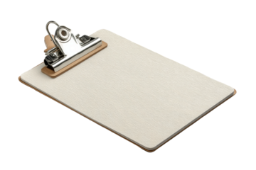 PNG Blank wooden clipboard with metal clip on white background