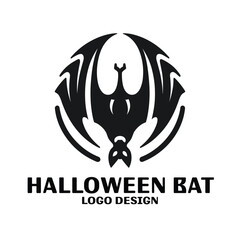 Halloween Bat Vector Logo Design