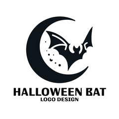 Halloween Bat Vector Logo Design