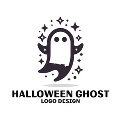 Halloween Ghost Vector Logo Design