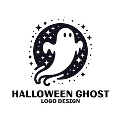 Halloween Ghost Vector Logo Design