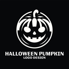 Halloween Pumpkin Vector Logo Design