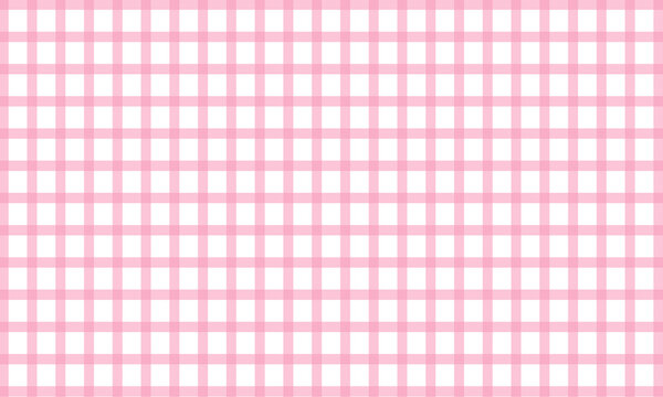 Soft pink gingham pattern featuring a classic checkered square grid layout with transparent background