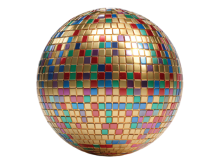 Disco Ball with Square Grid isolated on transparent background png