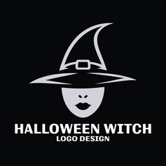 Halloween Witch Vector Logo Design