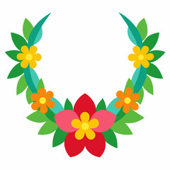 Vibrant floral wreath design element