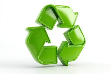 Obraz premium Three-dimensional recycling symbol.